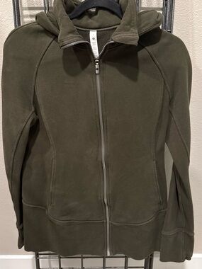 lululemon athletica Olive Green Hooded Zip Jacket